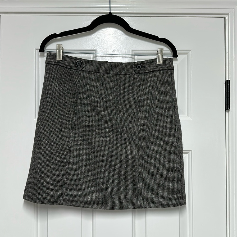 LOFT Gray Tweed A-Line Skirt